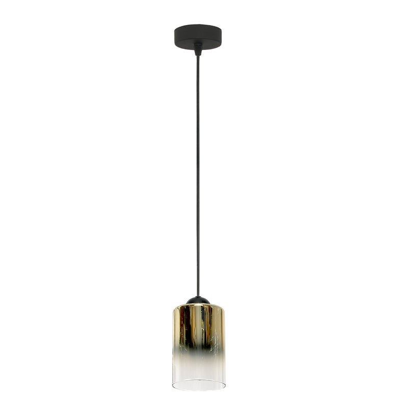 Lampa wisząca pojedyncza czarna do jadalni nad stół E27 transparentny klosz FIORD Edylit