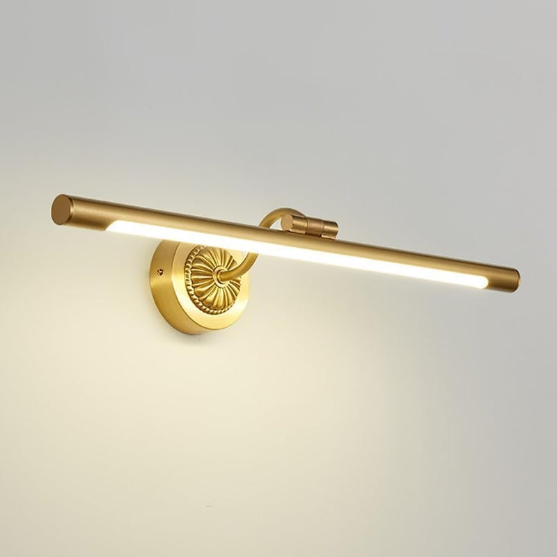 Kinkiety ścienne (43 cm) mosiężne, łazienkowe, liniowe, LED, 4000K, oświetlenie szafki, regulowane, przednie lustro, oświetlenie do makijażu, galeria