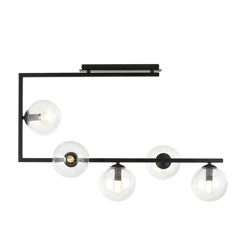 Lampa wisząca Soma czarno-przezroczysty 5xE14x10W nowoczesna wym: 55 x 83 x 29 cm metal Emibig