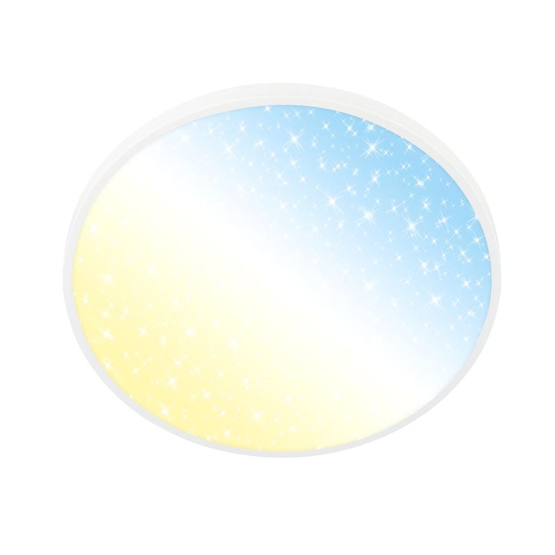 Lampa sufitowa LED, lampa sufitowa do salonu, ściemnialna, sterowana termicznie, CCT, osłona na zasłony