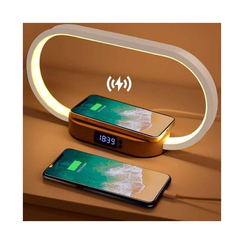 Lampka nocna lampka na biurko z bezprzewodową ładowarką dotykowa z portem USB ładowarka indukcyjna z lampką stołową z trybami kolorów i intensywności