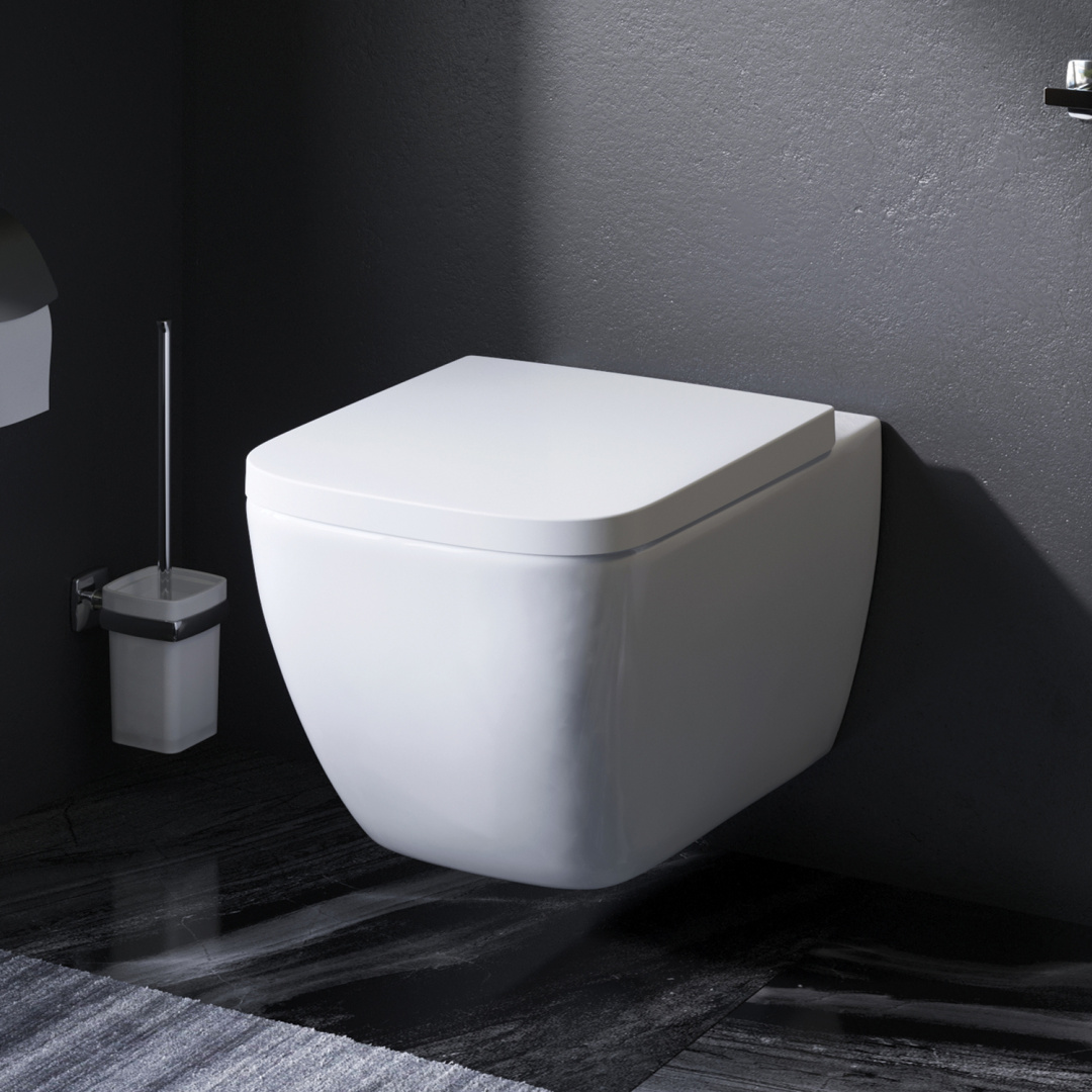 Toaleta podwieszana WC AM.PM Gem CGA1700SC bezobrzeżowa, z siedziskiem Microlift, biała
