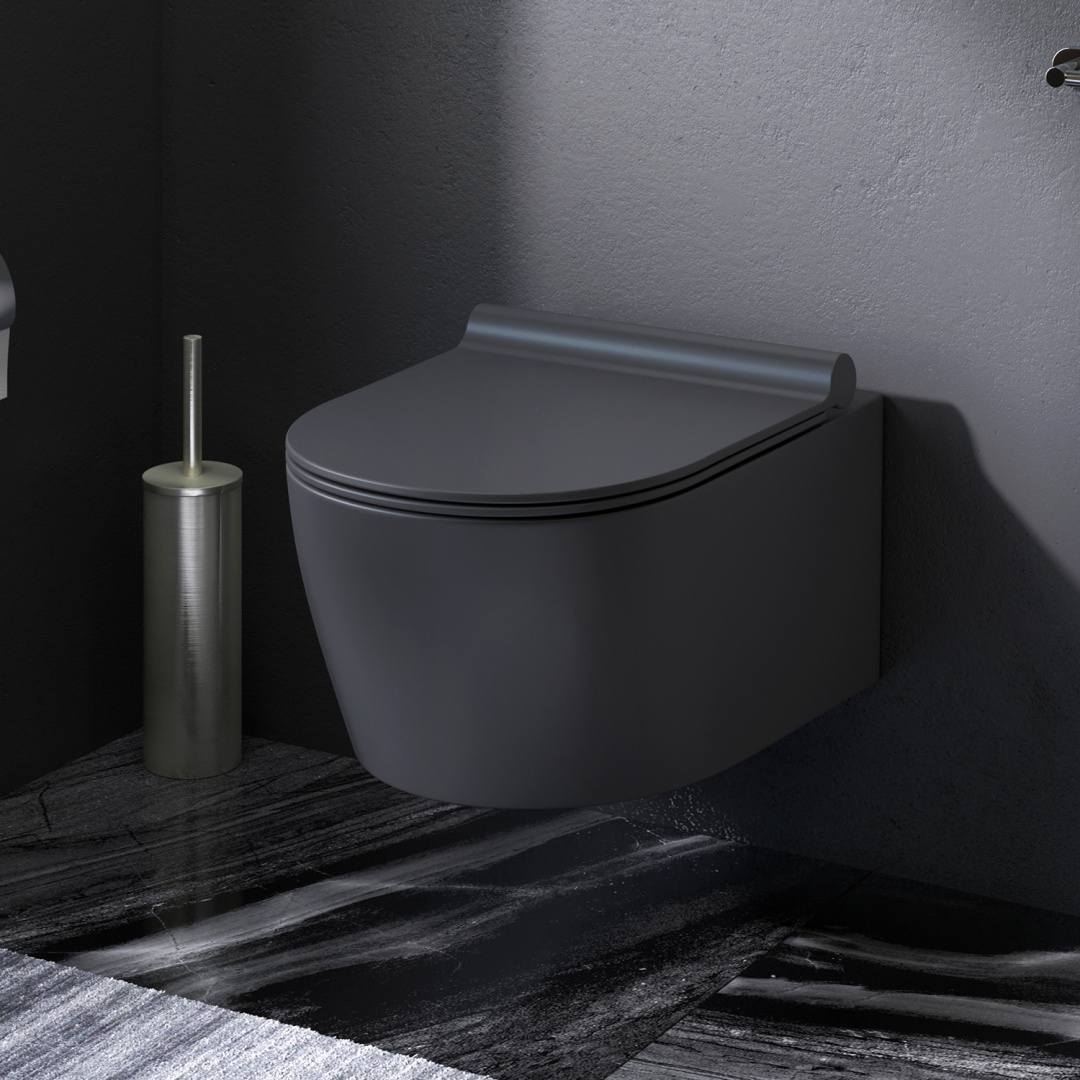Toaleta podwieszana WC AM.PM X-Joy CXB1700MBSC bezobrzeżowa, z siedziskiem Microlift, czarna