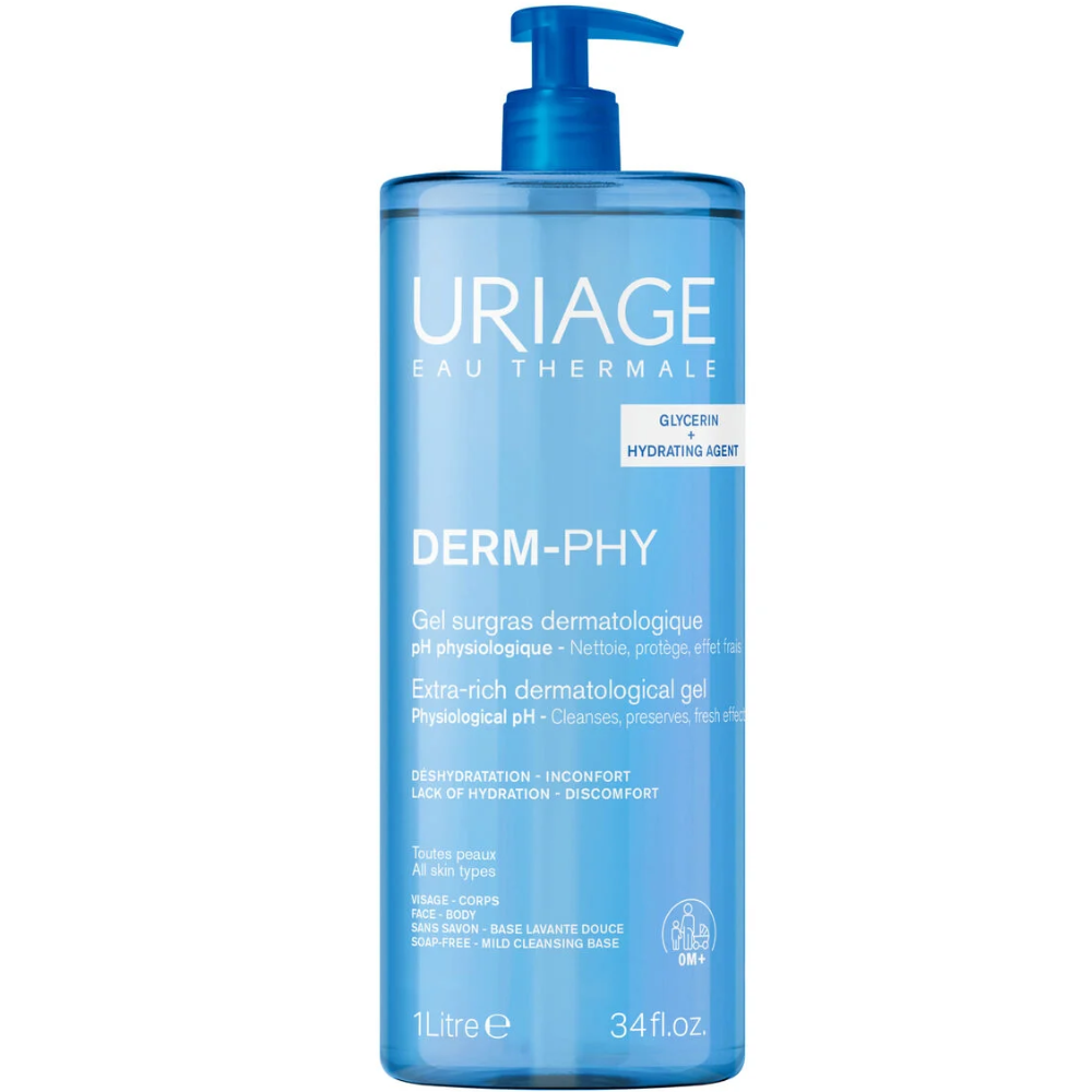 Uriage Derm-Phy Żel do Mycia Twarzy i Ciała 1l