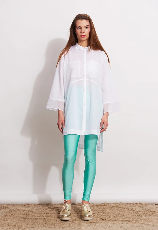 Koszula frakowa oversize z bawełny i organdyny