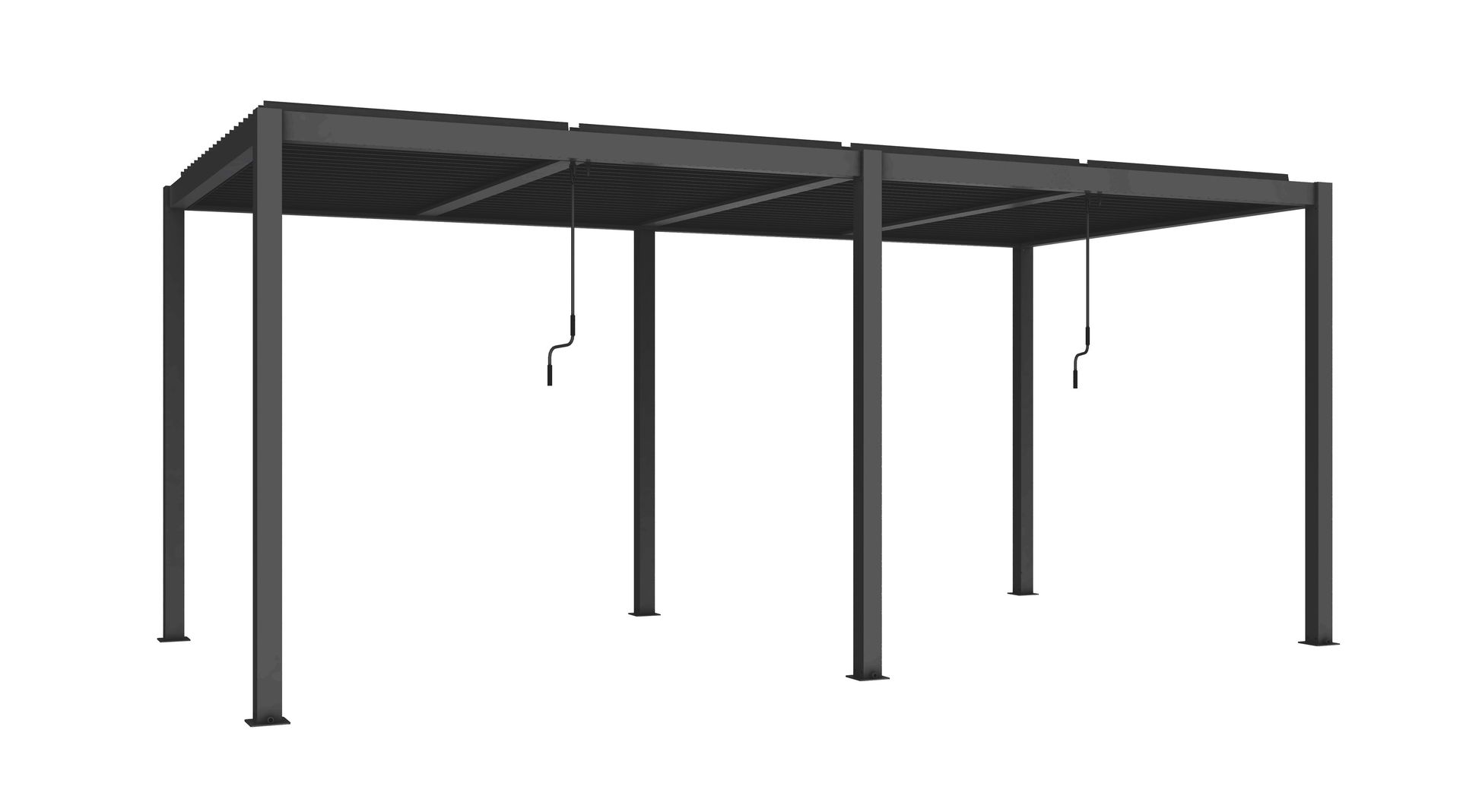 GRINDI IN THE GARDEN Pergola tarasowa, szara aluminiowa z otwieranym dachem - Kea III 6x3m 961029