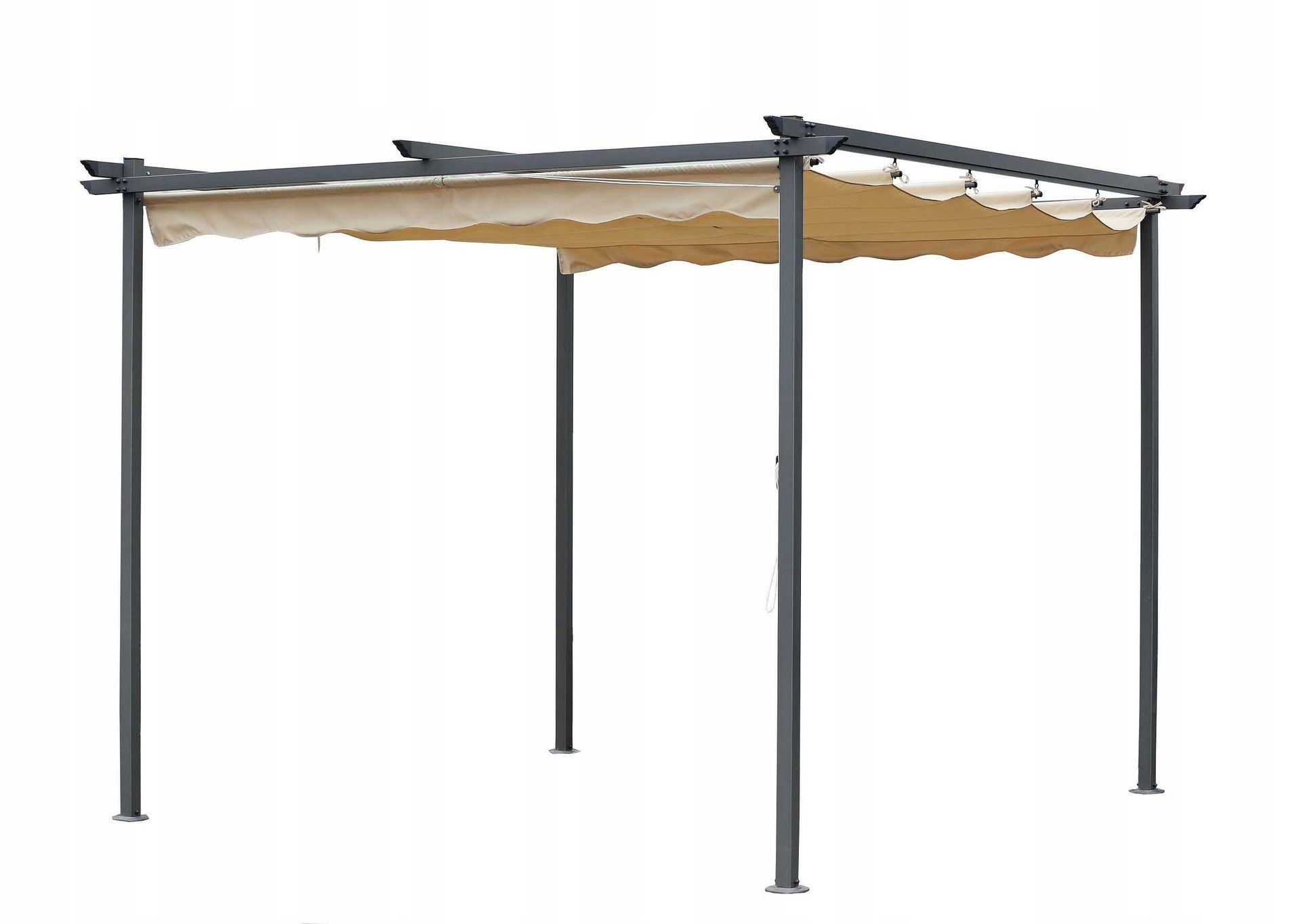 GRINDI IN THE GARDEN Pergola tarasowa ogrodowa - metalowa - Milos I 3x3m beżowa 961008