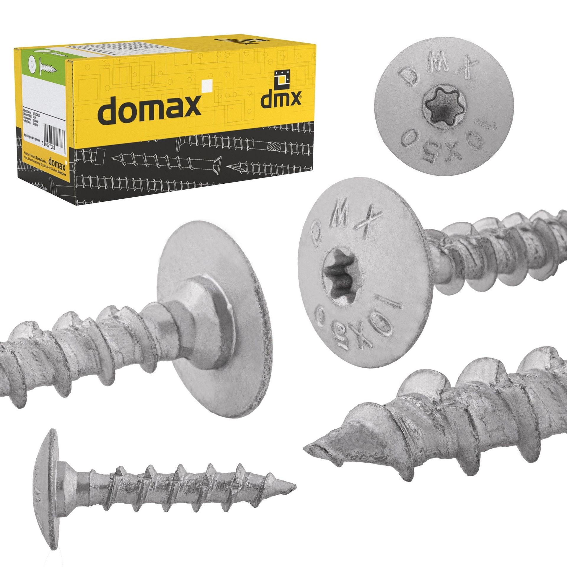 DMX Wkręty ciesielskie do podstaw słupa 100 sztuk - CTO 8mm srebrne 8x40 mm 320804