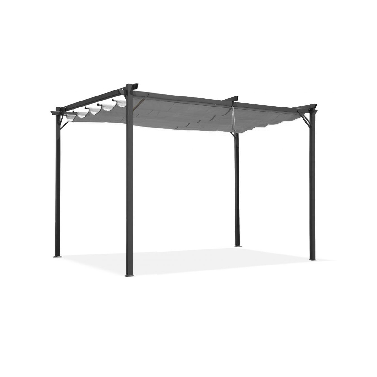 GRINDI IN THE GARDEN Pergola tarasowa szara z szarym poszyciem - Irda I 2,9x2,9m 961015