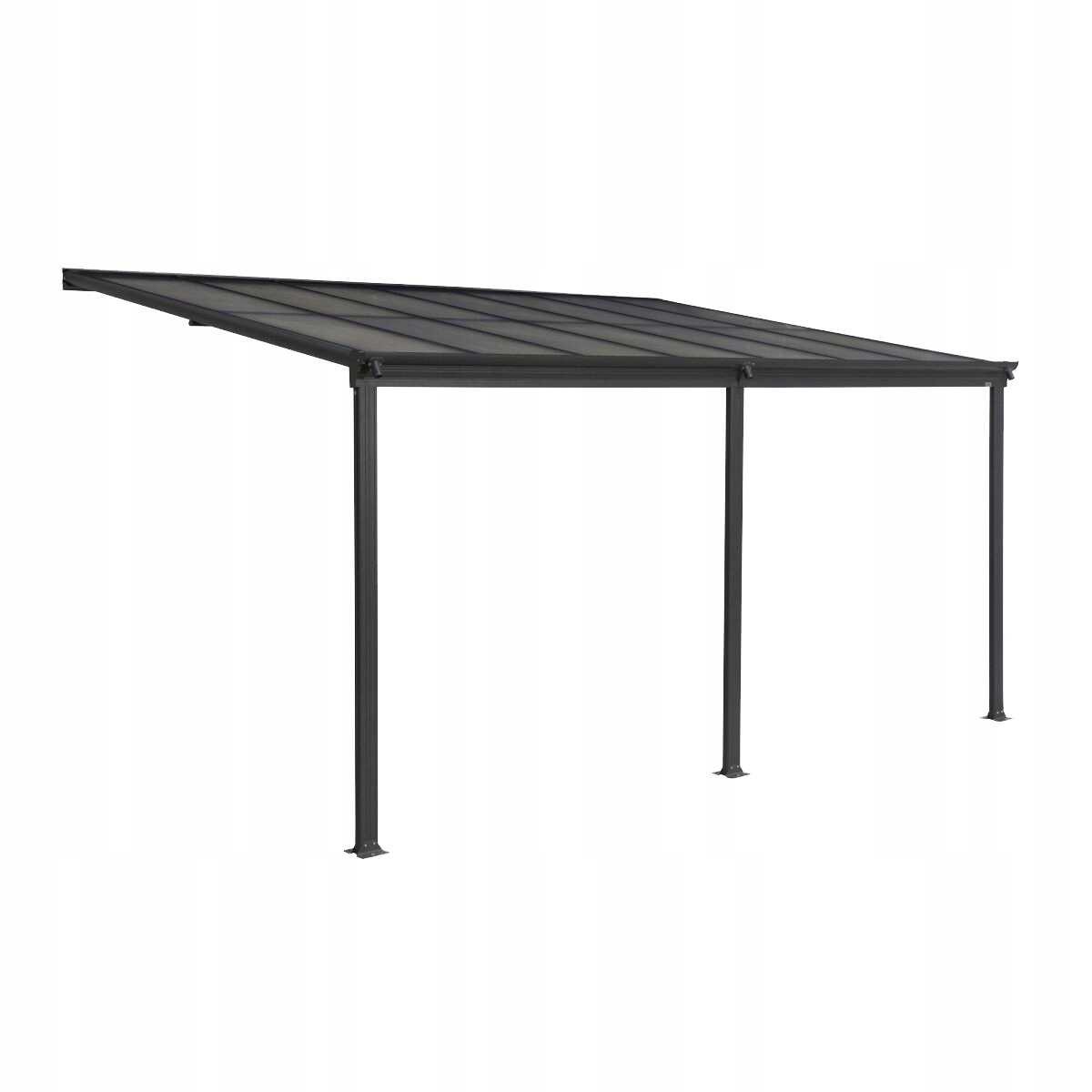GRINDI IN THE GARDEN Pergola tarasowa przyścienna aluminiowa, szara - Nea II 4,3x3m 961014