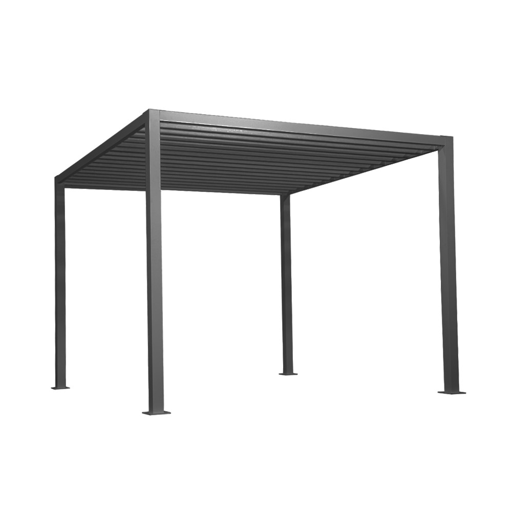 GRINDI Pergola tarasowa aluminiowa - TASOS I - 3x3m szara 961072