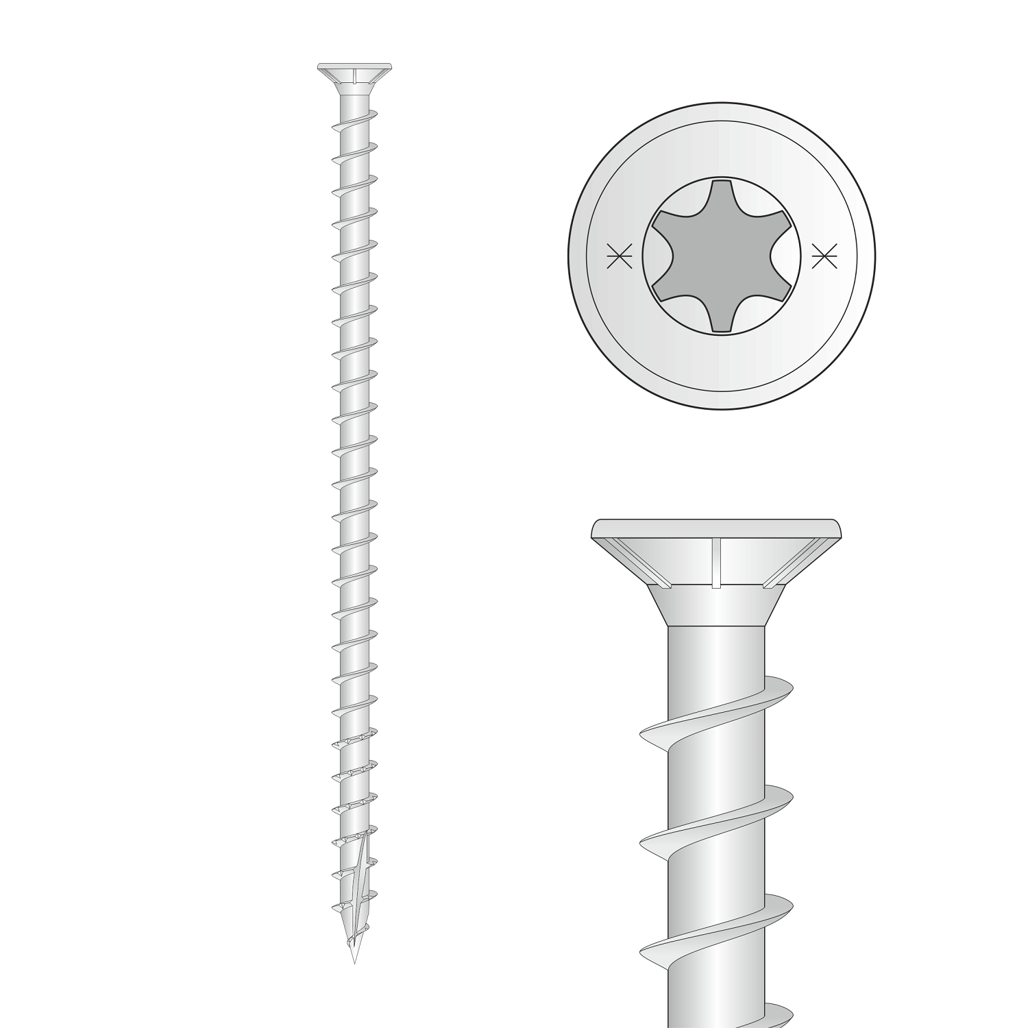 DMX Wkręt ciesielski, pełny gwint łeb stożkowy 10mm - CPS - karton 50 szt 10x300 (50 Szt/Opak) 3511030
