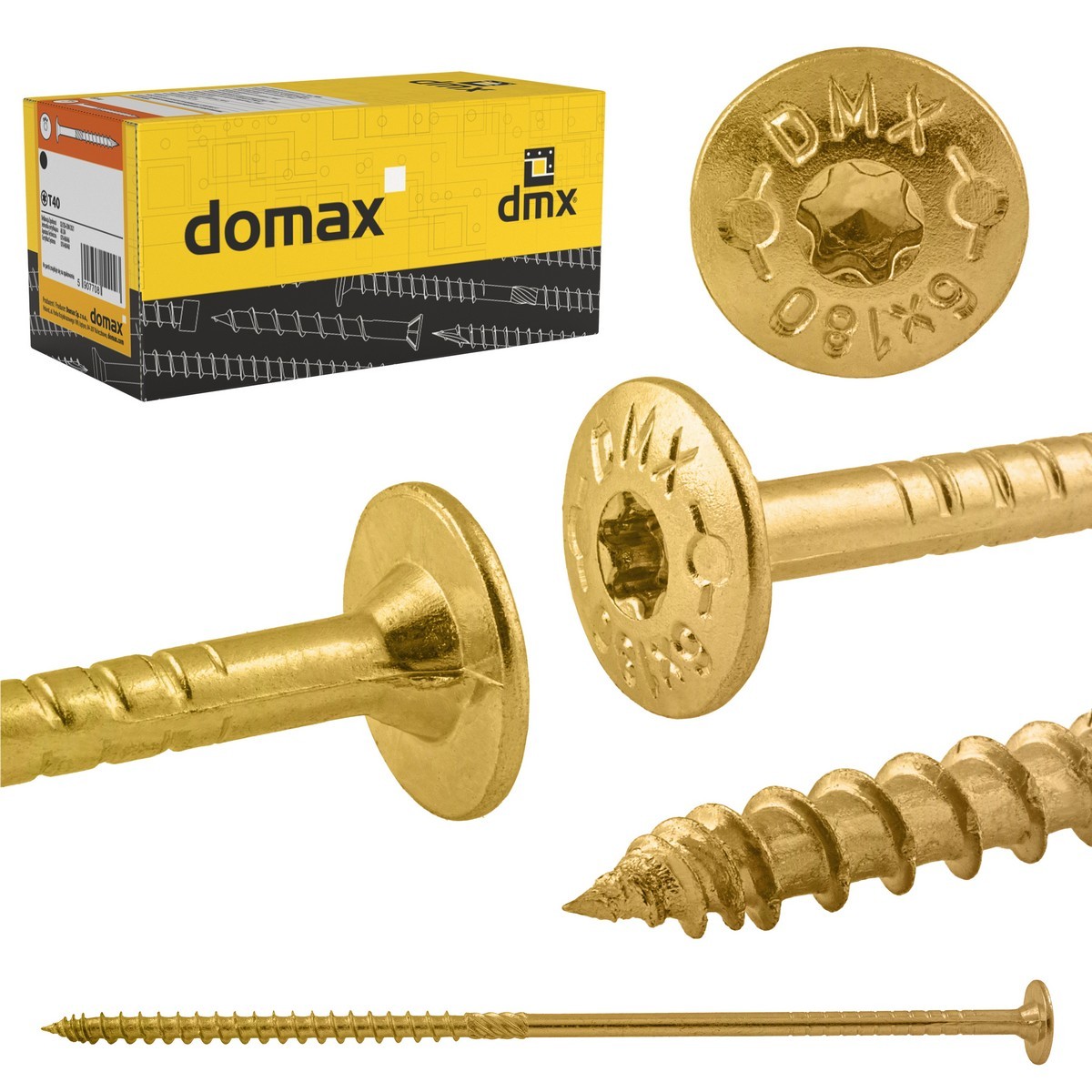 DMX Wkręty do drewna z łbem talerzowym 10 mm - CT - karton 10x280 (25 Szt/Opak) 321028