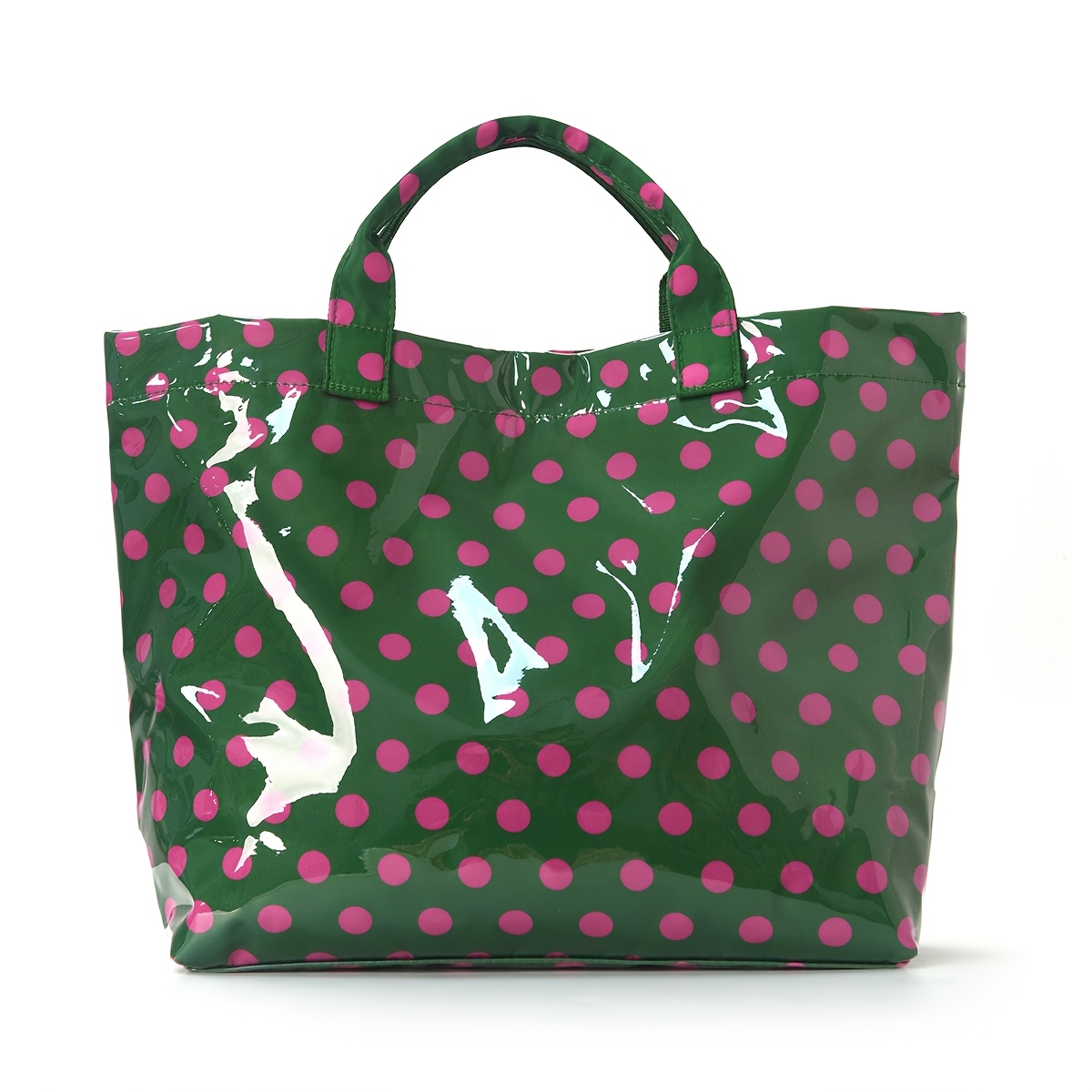 TEMU Torba Tote w Kropki Polka Dot Damska Duża Torba Koralikowa Koreańska Torba na Ramię z Nadrukiem w Kropki Torba do Pracy/Dojazdów do Pracy Torba