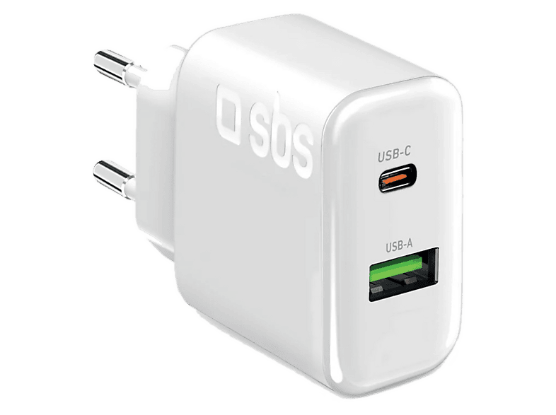 Ładowarka sieciowa SBS 70W PD 3.0 1x USB-C USB-A Biały