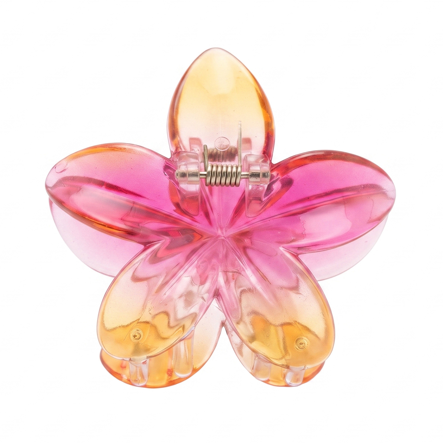 eCarla spinka do włosów klamra hawajska Vacay Flower SP322 Pink Yellow Ombre
