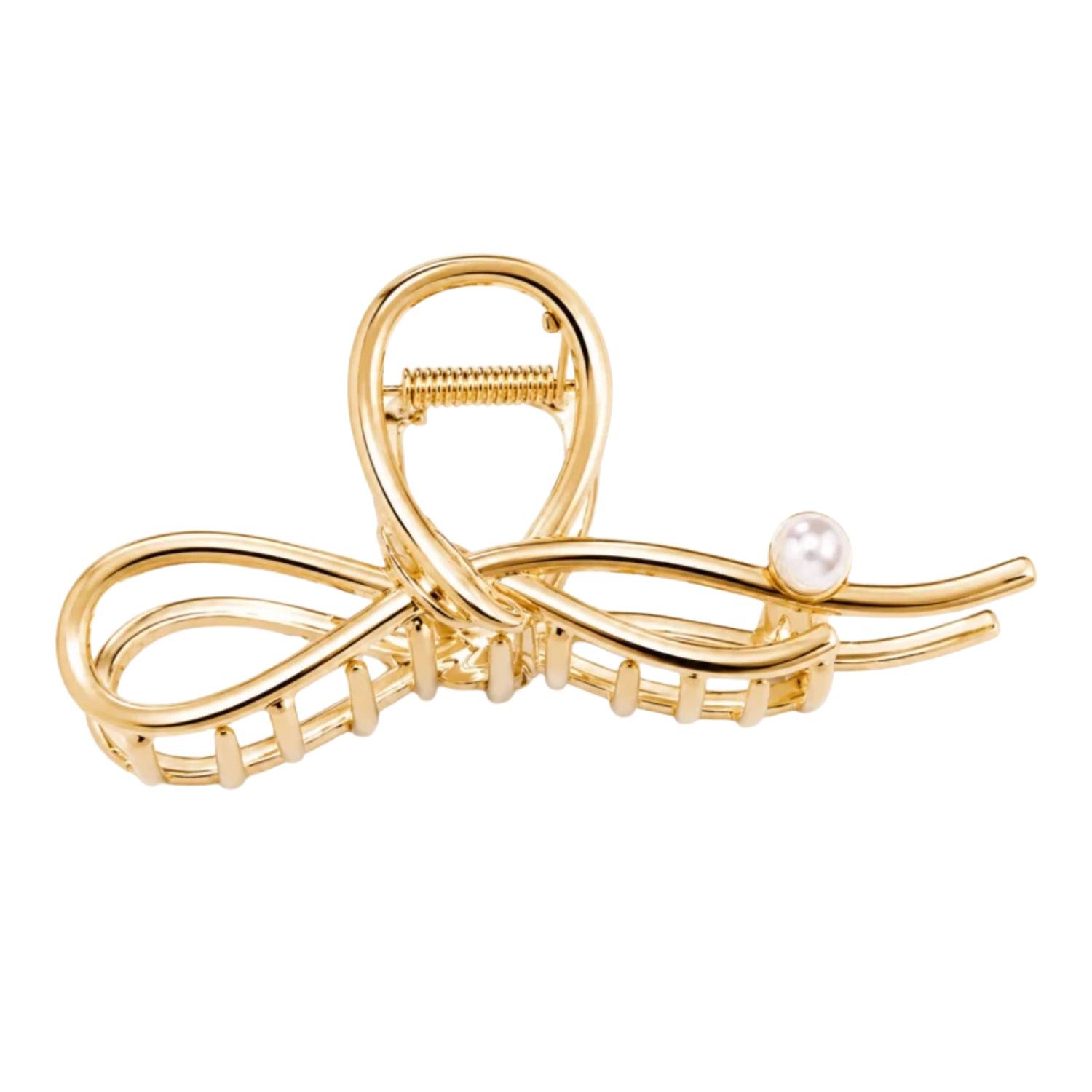 eCarla spinka do włosów klamra Hair Clip z kokardką i perłą SP463