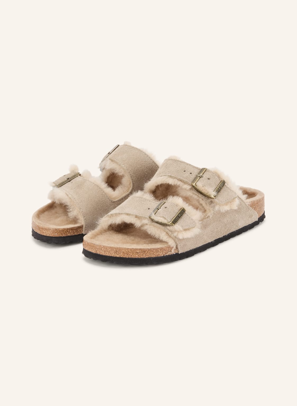 Birkenstock Klapki Arizona Shearling beige