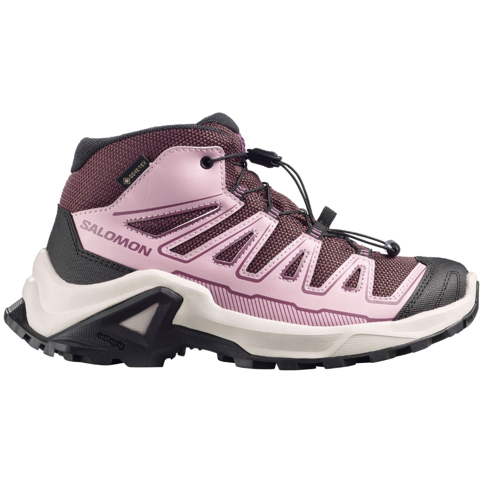 Buty dziecięce Salomon X Ultra Mid Gtx J Huckleberry-Dawn Pink-Concord Grape Rozmiar butów (UE): 35 / Kolor: różowy