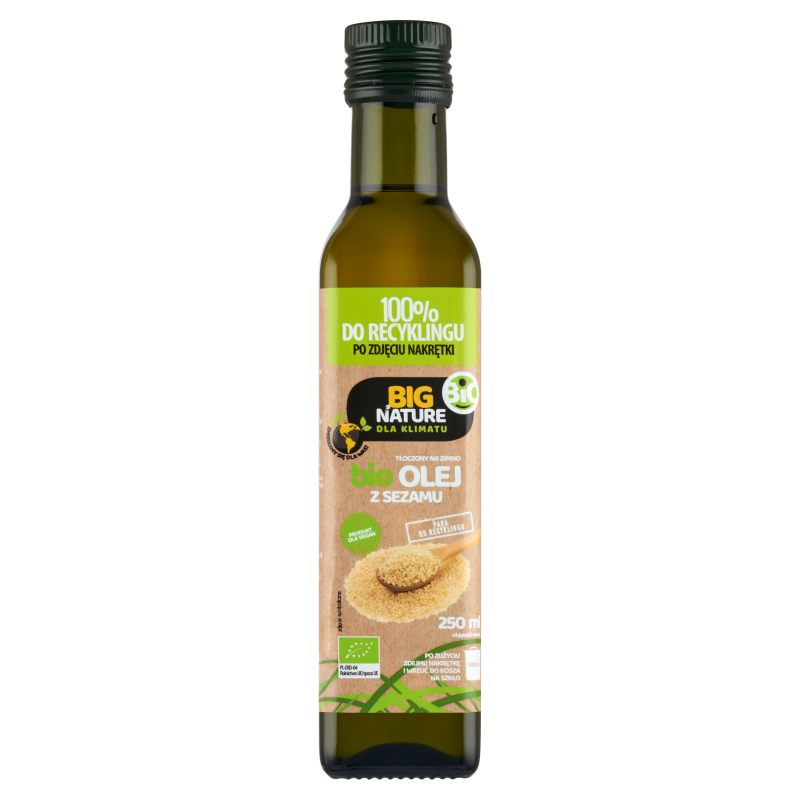 Big Nature Olej sezamowy tłoczony na zimno 250 ml Bio