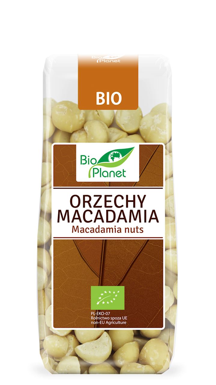 BIO PLANET - seria BRĄZOWA (orzechy i pestki) BIO PLANET seria BRĄZOWA orzechy i pestki) ORZECHY MACADAMIA BIO 200 g BIO PLANET 5902983780090