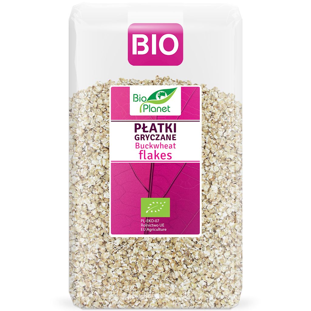 Bio Planet SERIA RÓŻOWA (płatki, otręby, musli) PŁATKI GRYCZANE BIO 600 g - BI
