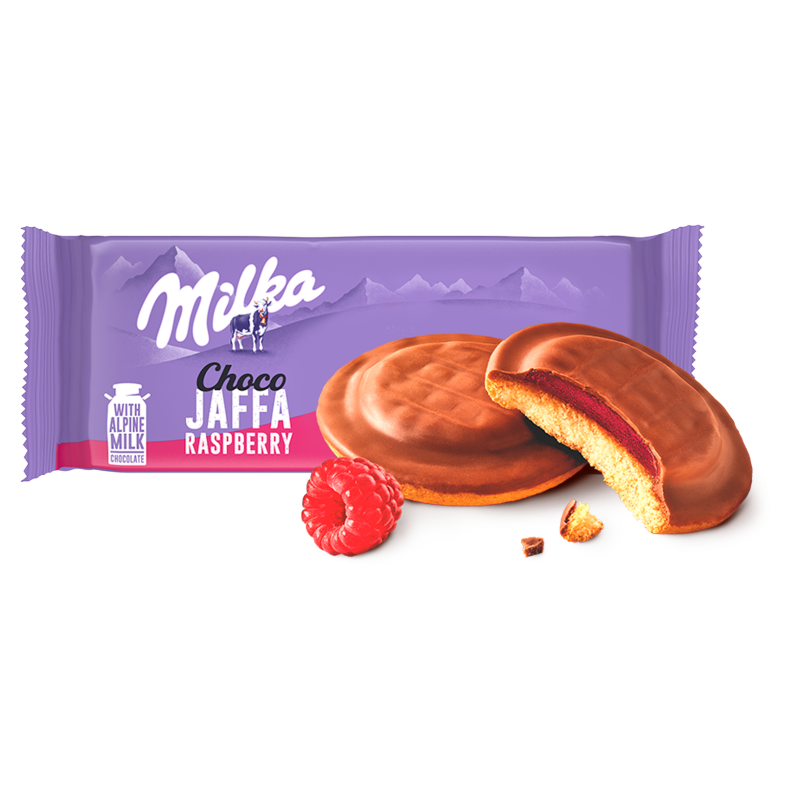 Milka Biszkopty z galaretką malinową