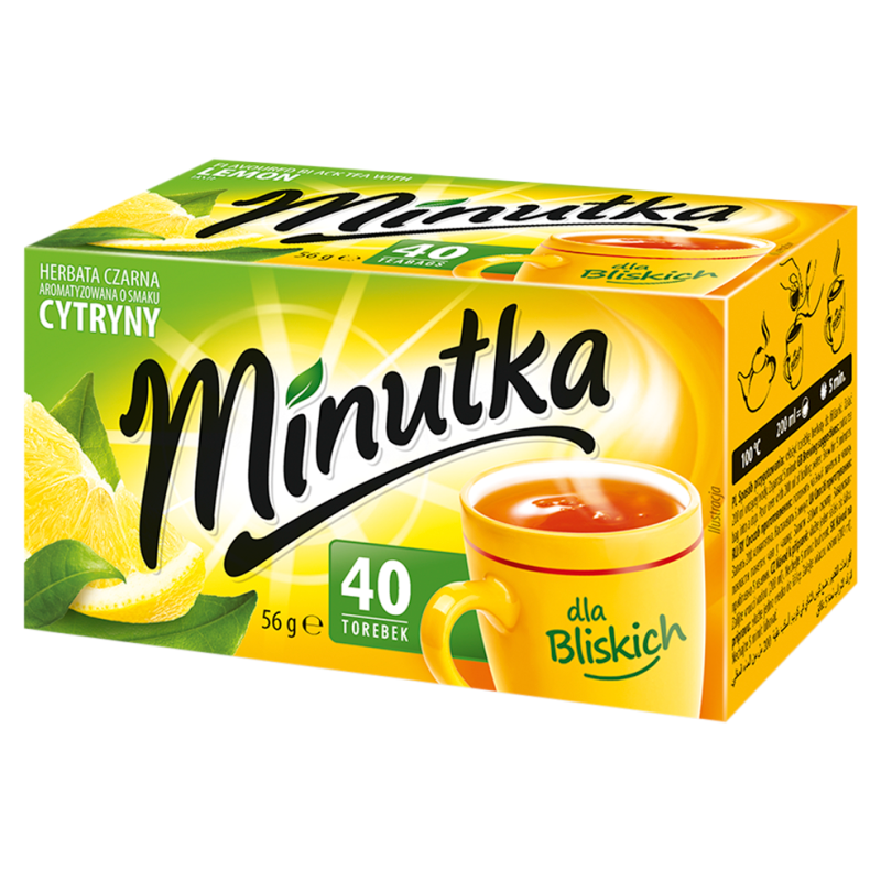 Minutka MOKATE Herbata czarna aromatyzowana o smaku cytryny EX40 56 g