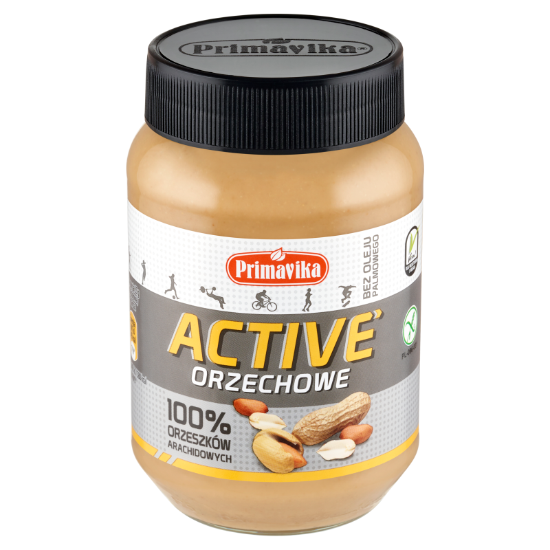 PRIMAVIKA Masło Orzechowe - Active 100% Arachidowe - 470G