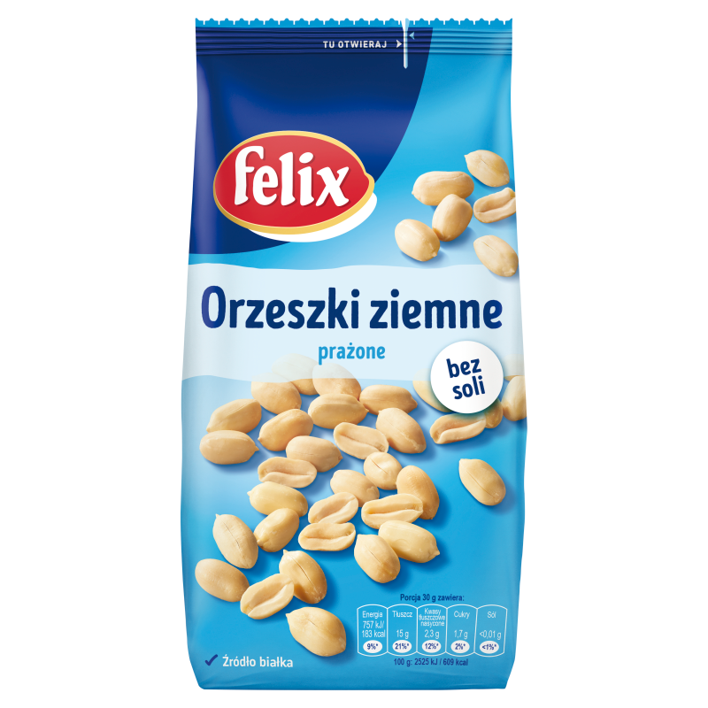 Intersnack Poland Sp. z o.o. Orzeszki ziemne Felix prażone bez soli 380 g