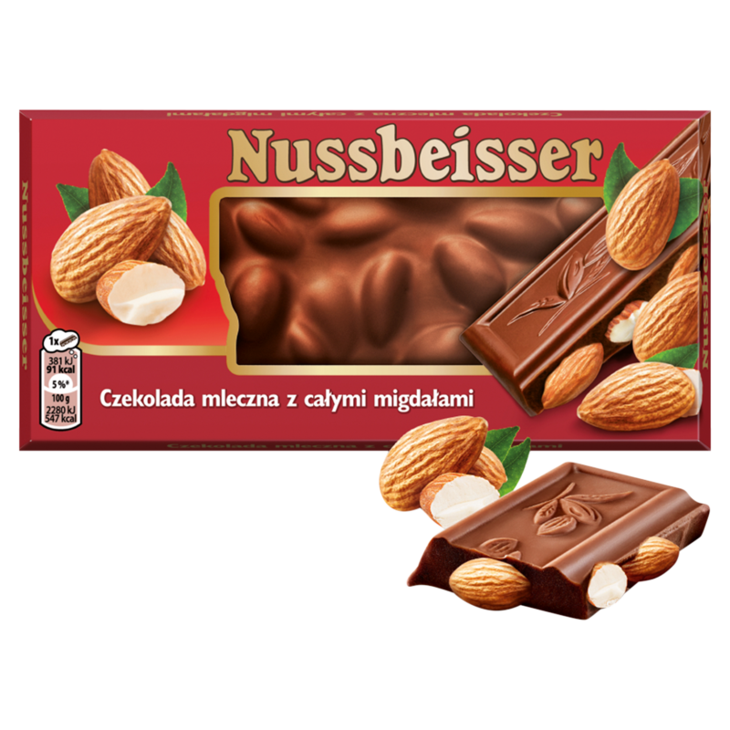 Alpen Gold Nussbeisser Gold Czekolada mleczna z całymi migdałami 100 g