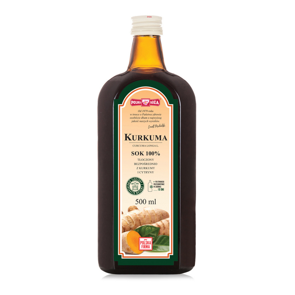 POLSKA RÓŻA KURKUMA sok 100% 500ml bez cukru 11POL500KU