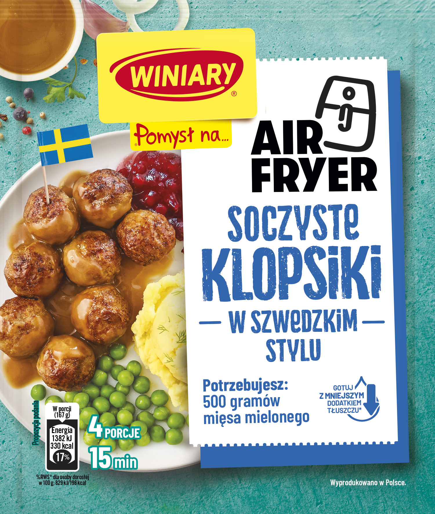 WINIARY AIR FRYER Soczyste klopsiki w szwedzkim stylu
