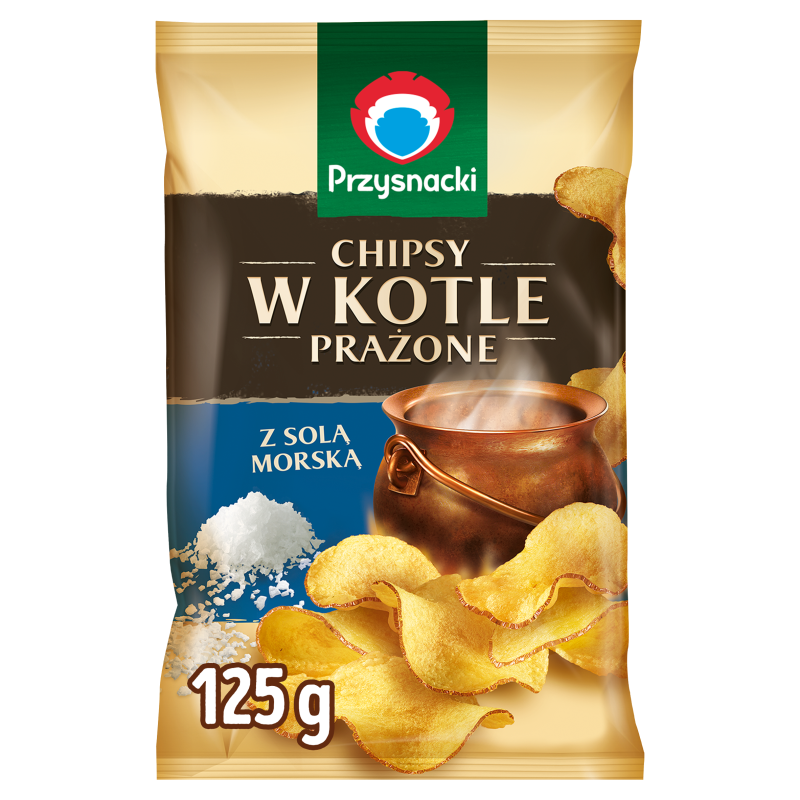 Przysnacki PRZYSNACKI CHIPSY W KOTLE PRAŻONE Z SOLĄ MORSKĄ 125G zakupy dla domu i biura! 28241685