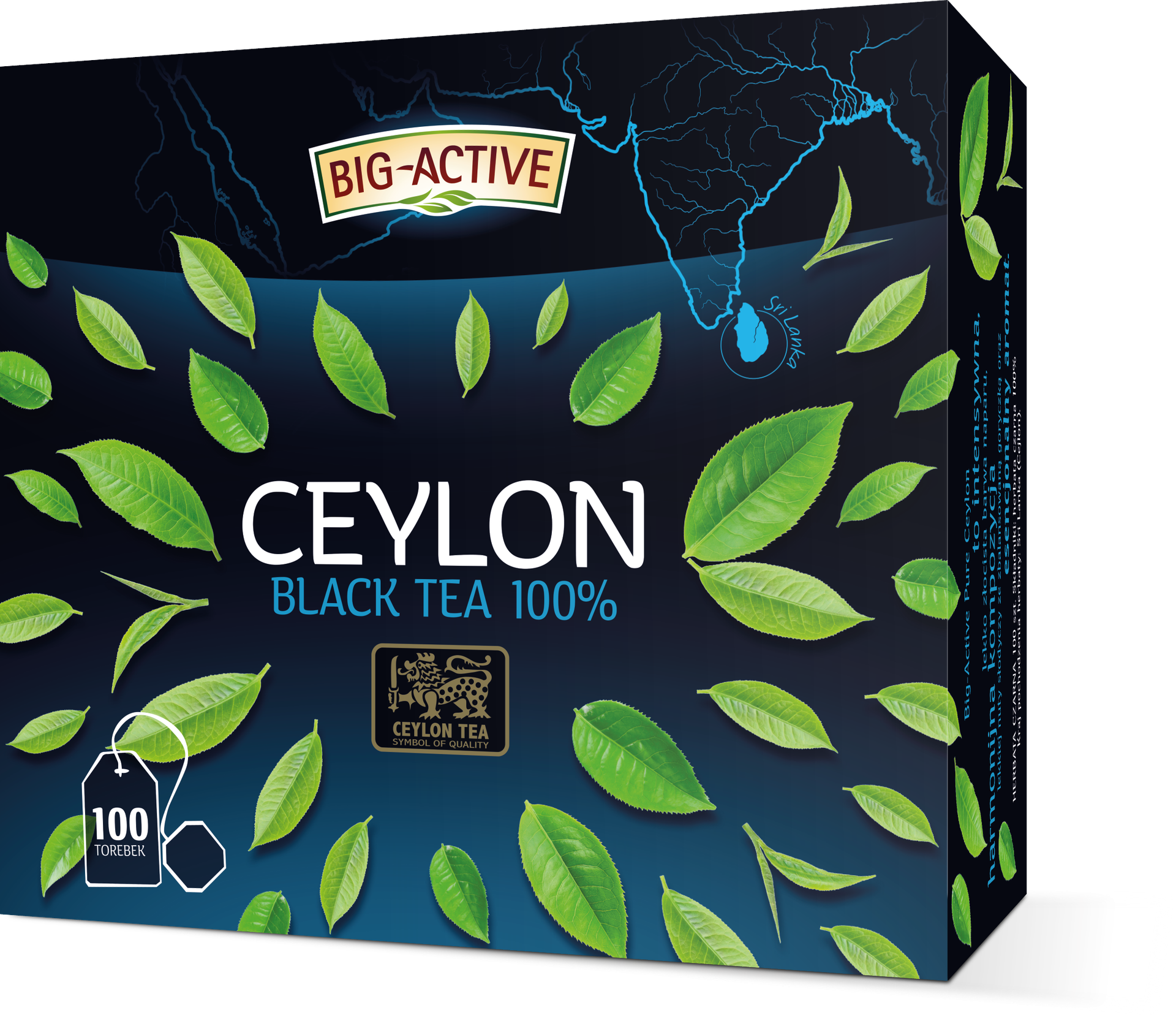 Bio-Active Big-Active Pure Ceylon Herbata czarna 100% 200 g (100 torebek)