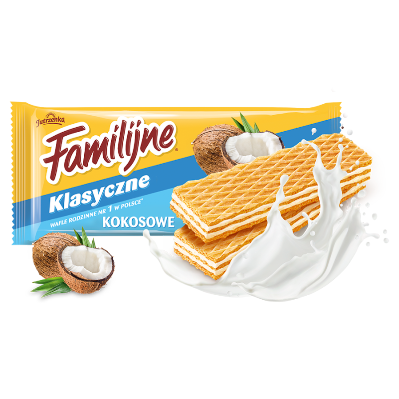 Jutrzenka Wafle Familijne o smaku kokosowym 180 g