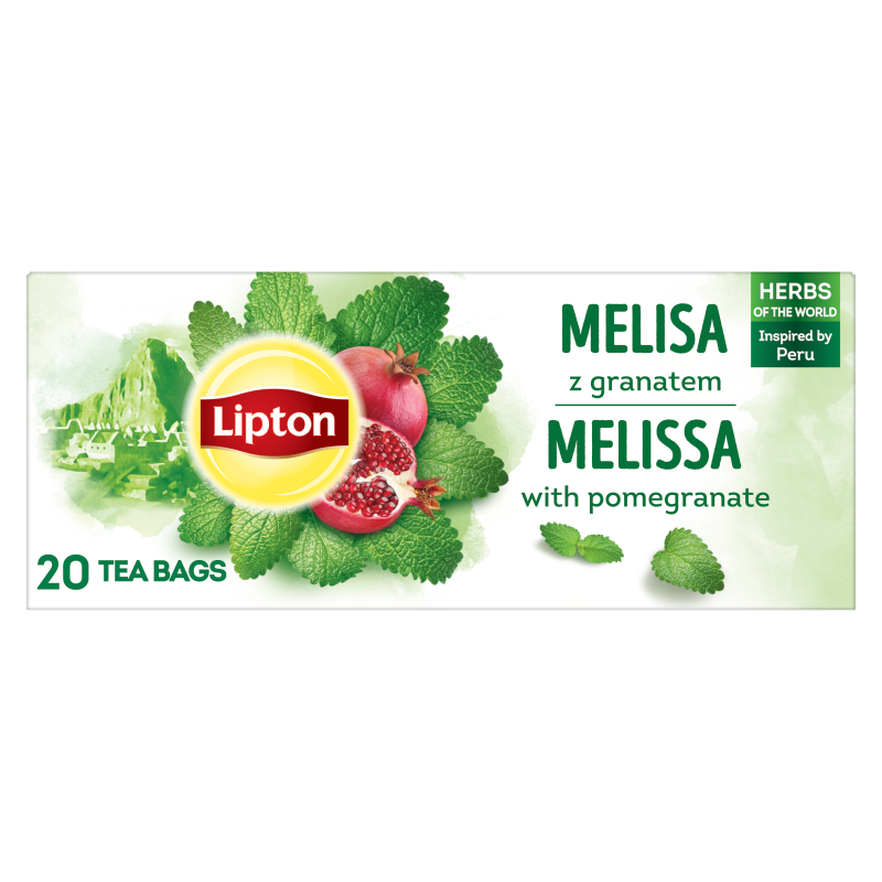 Lipton Herbatka ziołowa aromatyzowana melisa z granatem 24 g (20 torebek)