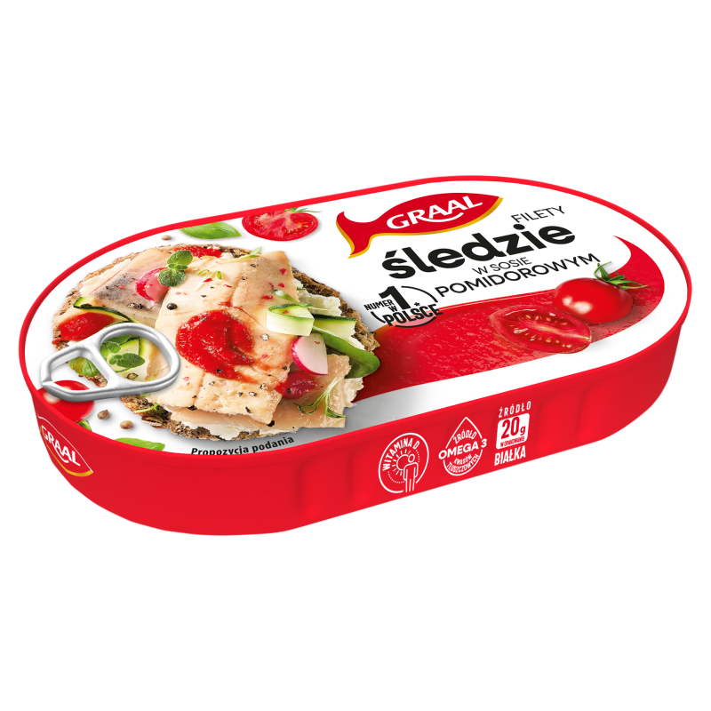 Graal FILETY ZE ŚLEDZIA W SOSIE POMIDOROWYM GRAAL 170 G zakupy dla domu i biura! 39140405