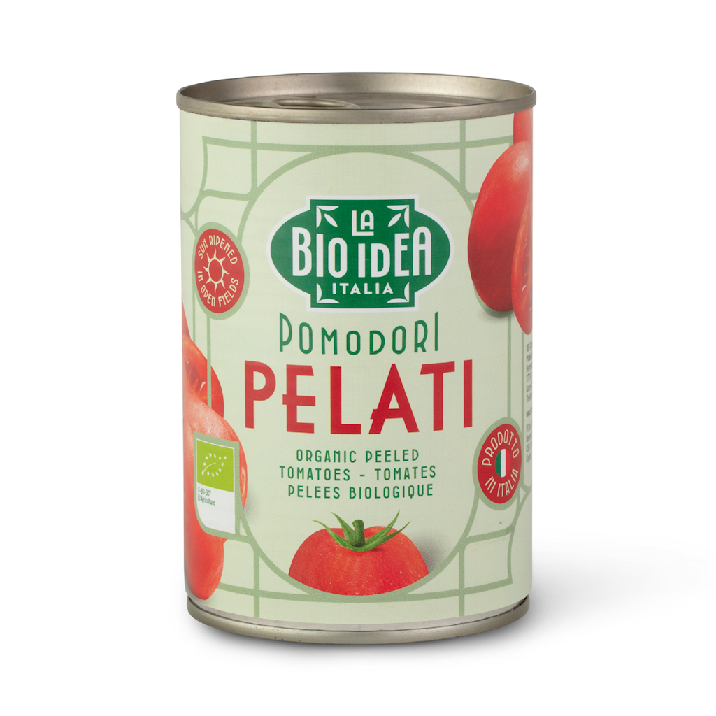 la BIO IDEA POMIDORY PELATI BEZ SKÓRY W PUSZCE BIO 400 g