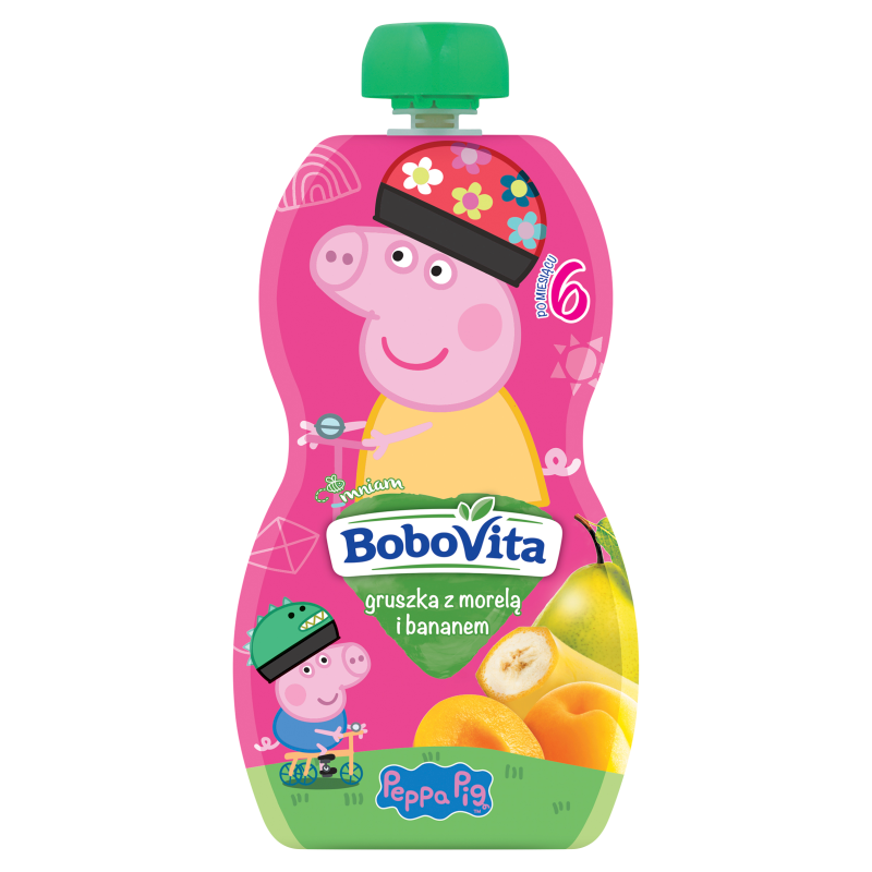 Świnka Peppa Mus gruszka z bananem i morelą po 6 miesiącu