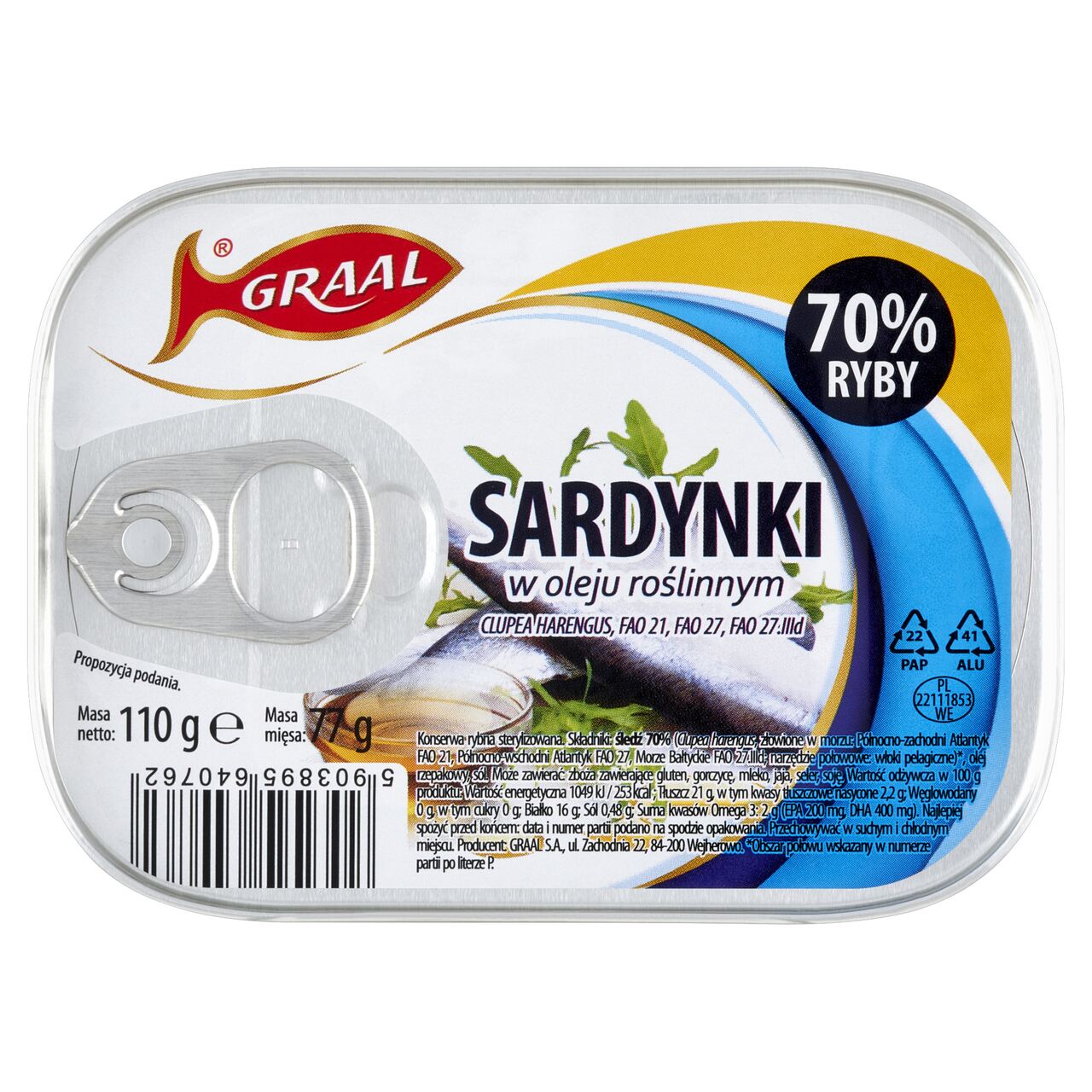 Graal Sardynki w oleju roślinnym 110 g