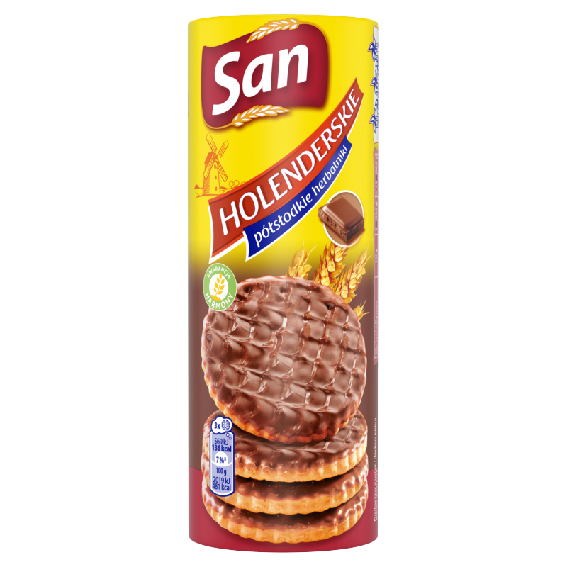 San Holenderskie Herbatniki półsłodkie oblane czekoladą mleczną 170 g