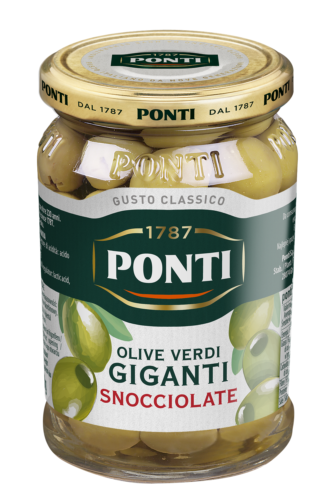 Ponti Oliwki zielone duże bez pestek 290 g