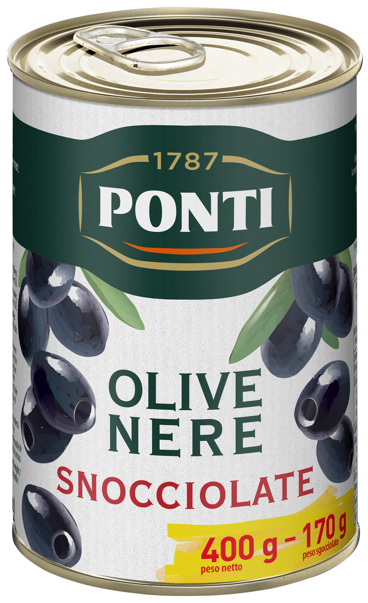 Ponti Oliwki czarne bez pestek puszka 400 g