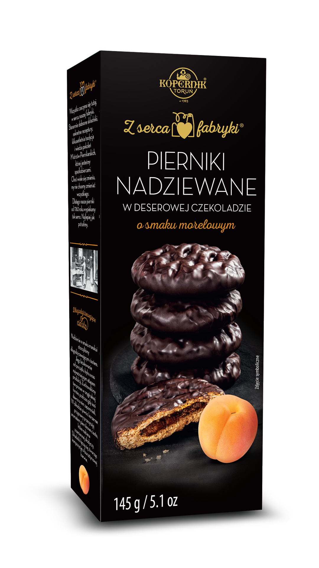 Kopernik Pierniki w czekoladzie nadziewane morelą