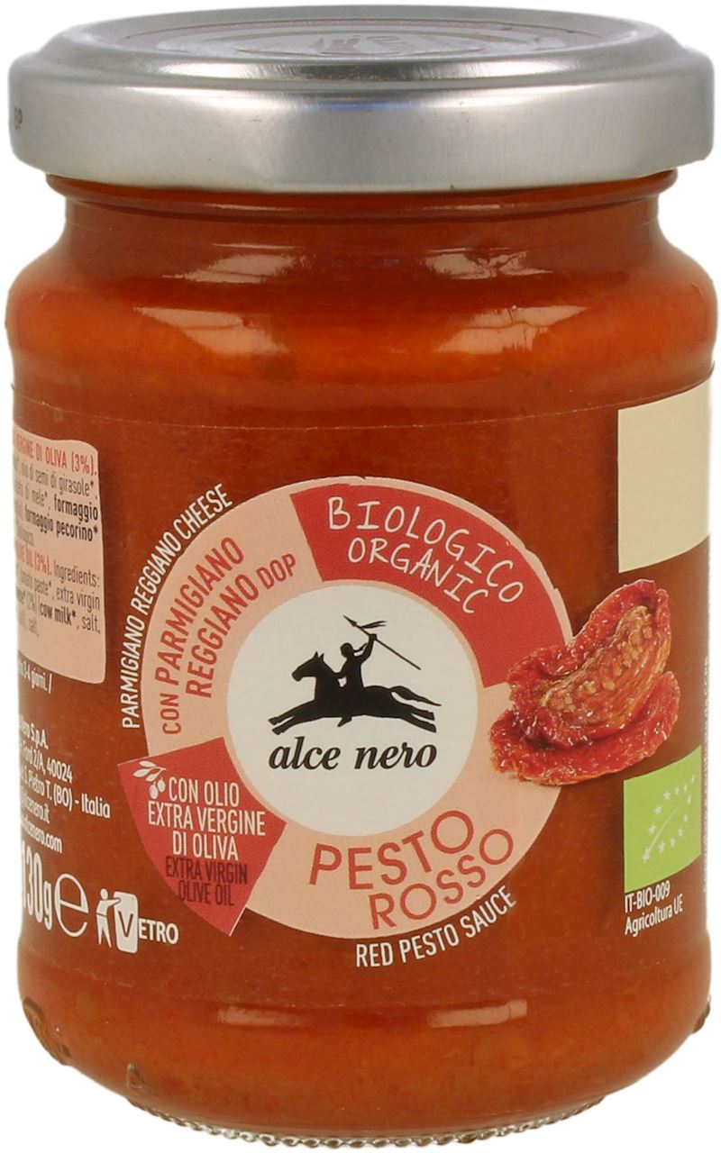 Alce Nero PESTO CZERWONE Z SUSZONYCH POMIDORÓW BIO 130 g - AL