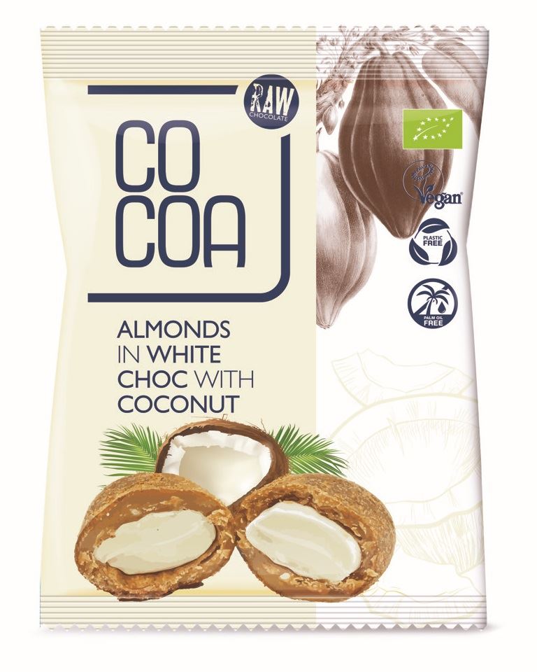 Cocoa Migdały w białej polewie kokosowej 70 g Bio
