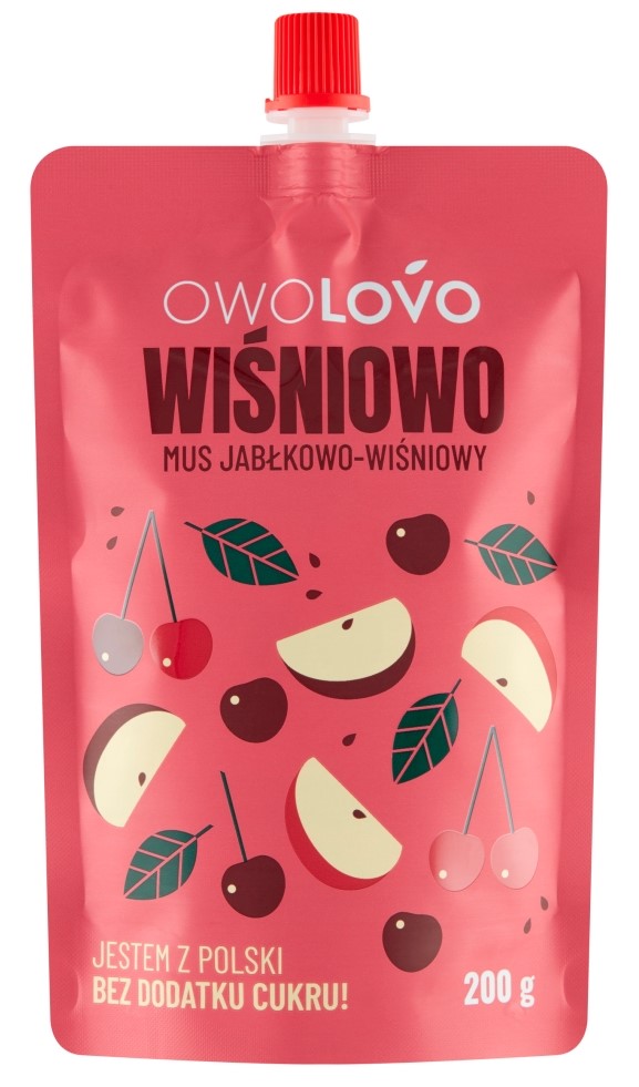 OWOLOVO Wiśniowo Mus jabłkowo-wiśniowy 200 g