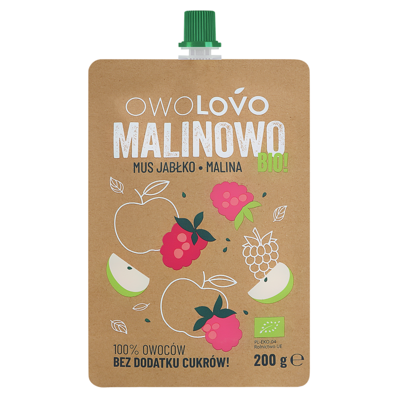 Owolovo Mus Jabłkowo Malinowy BIO 200g - Owolovo