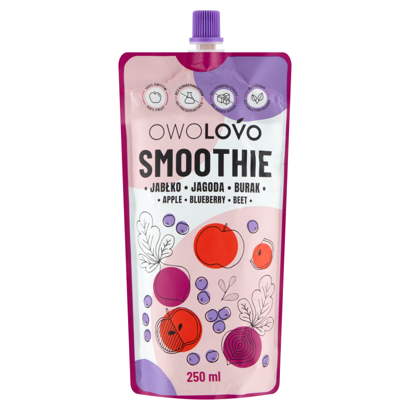 Owolovo Smoothie Pouch Jabłko-Jagoda-Burak 250 ml